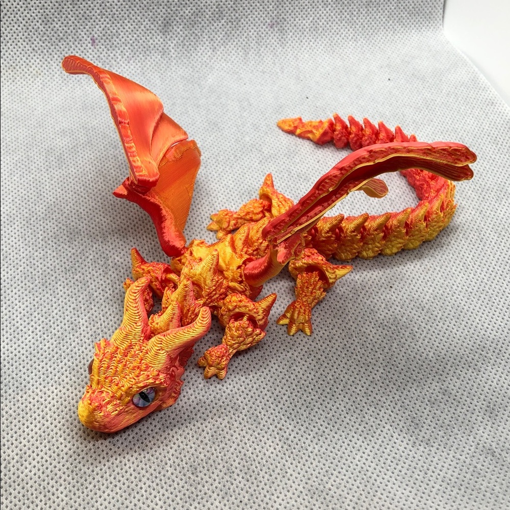 3D print Orange and Yellow Dragon Reptile Figurine